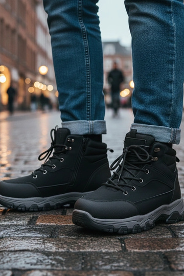 Bottines noires pour hommes...