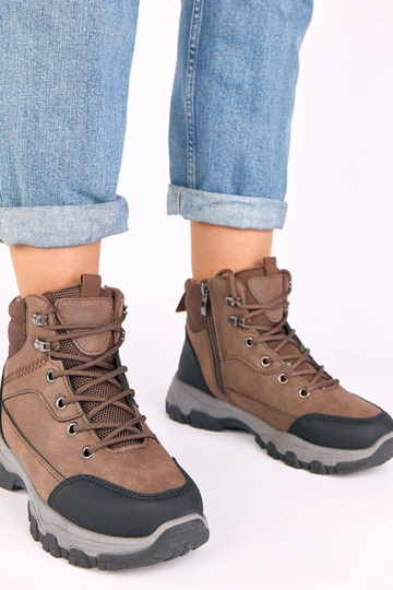 Bottines brunes à plateforme Briana