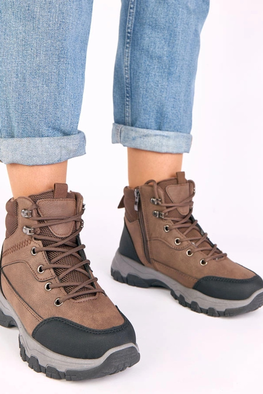 Bottines brunes à plateforme Briana