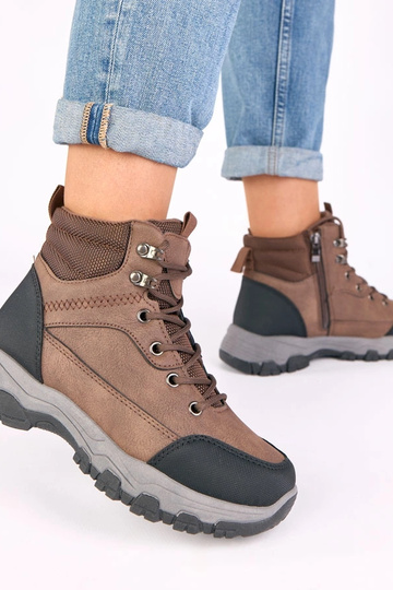 Bottines brunes à plateforme Briana 2
