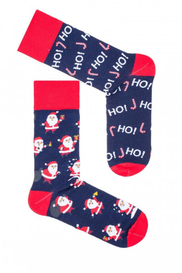 Chaussettes de Noël pour hommes « Père Noël » couleur bleu foncé
