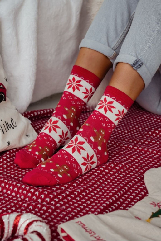 Chaussettes Féminin Noël Pierniki couleur rouge