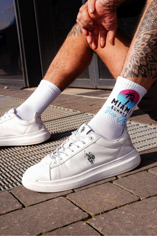 Chaussettes pour hommes MIAMI SUMMER couleur blanche