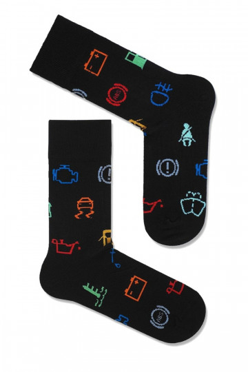 Chaussettes de contrôle pour hommes, couleur noire