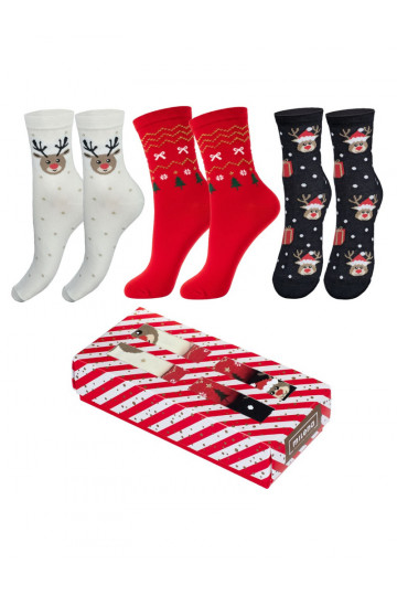 Ensemble de chaussettes de Noël pour femmes dans une boîte, 3 paires 2