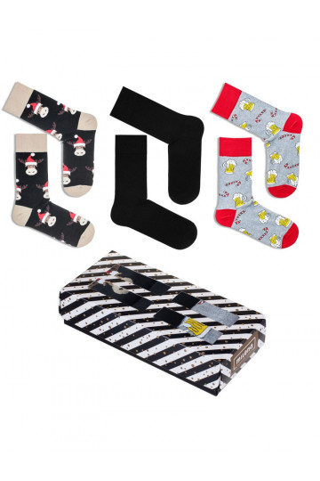 Ensemble de chaussettes de Noël pour hommes dans une boîte, 3 paires 2