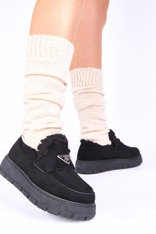 Mocassins noirs à plateforme avec...