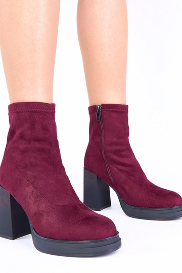Bottines violettes à talon avec motif léopard Delora