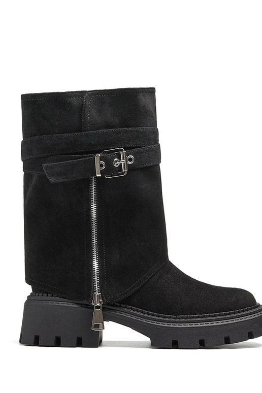 Bottines noires avec tige amovible et...