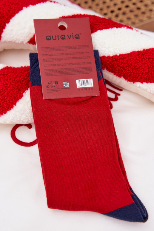 Skarpety Mâle Noël le père Noël DANS Okularach rouge-bleu foncé