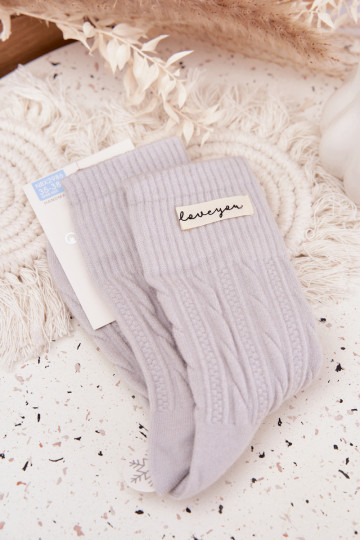 chaud Chaussettes Féminin Avec Vilna couleur grise 2