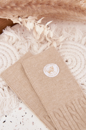 Długie DANSełniane Chaussettes Féminin beige