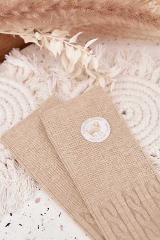 Długie DANSełniane Chaussettes Féminin beige