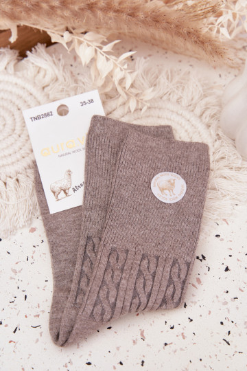 Długie DANSełniane Chaussettes Féminin couleur grise 2