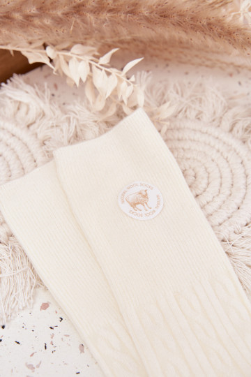 Długie DANSełniane Chaussettes Féminin couleur ivoire