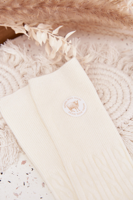 Długie DANSełniane Chaussettes Féminin couleur ivoire