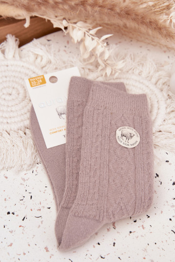 Chaussettes Féminin DANSełniane couleur grise 2