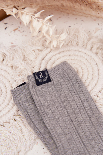 Chaussettes en coton à rayures pour femmes couleur grise