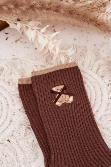 Chaussettes en coton avec des bandes Avec l ours CzekoladoÀe