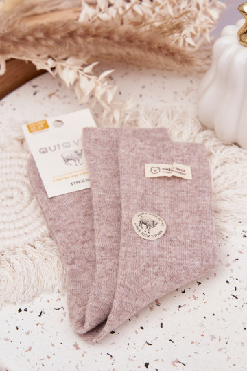 chaud DANSełniane Chaussettes FémininActivészyÀką beige 2