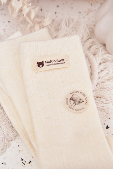 chaud DANSełniane Chaussettes FémininActivészyÀką couleur ivoire