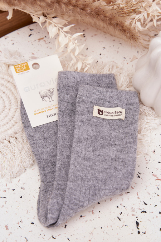 chaud DANSełniane Chaussettes FémininActivészyÀką couleur grise