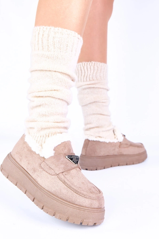 Mocassins sable foncé sur plateforme...