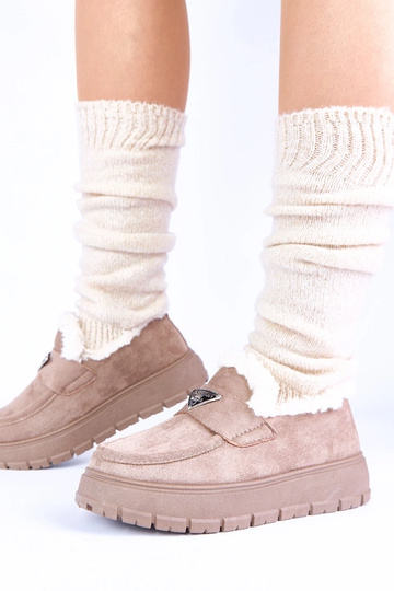 Mocassins sable foncé sur plateforme avec fourrure Kirby 2