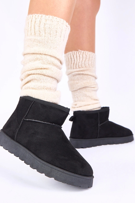 Bottes de neige noires avec fourrure...