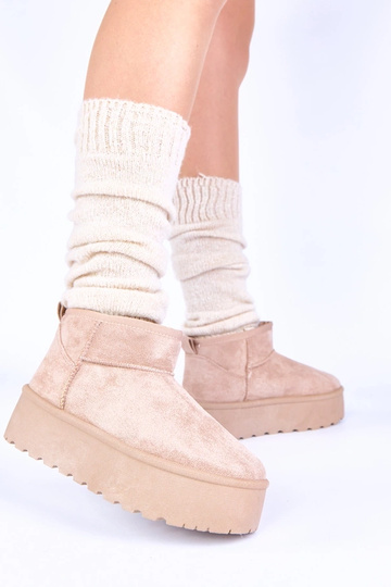 Bottes de neige sable sur plateforme avec fourrure Mouna