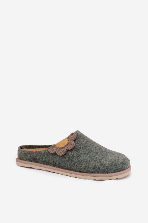 Chaussons Féminin Avec une fleur Inblu CS000043 couleur verte