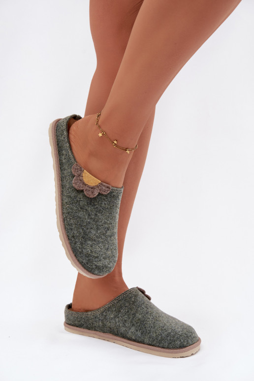 Chaussons Féminin Avec une fleur Inblu CS000043 couleur verte