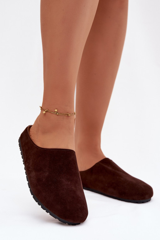Chaussons Fémininen daim écologiqueu CzekoladoÀe Kalvess