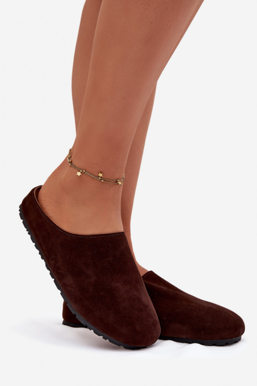 Chaussons Fémininen daim écologiqueu CzekoladoÀe Kalvess