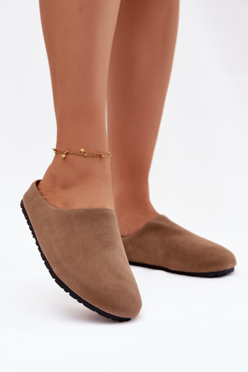 Chaussons Fémininen daim écologiqueu couleur kaki Kalvess 2