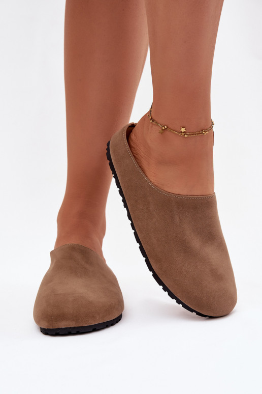 Chaussons Fémininen daim écologiqueu couleur kaki Kalvess