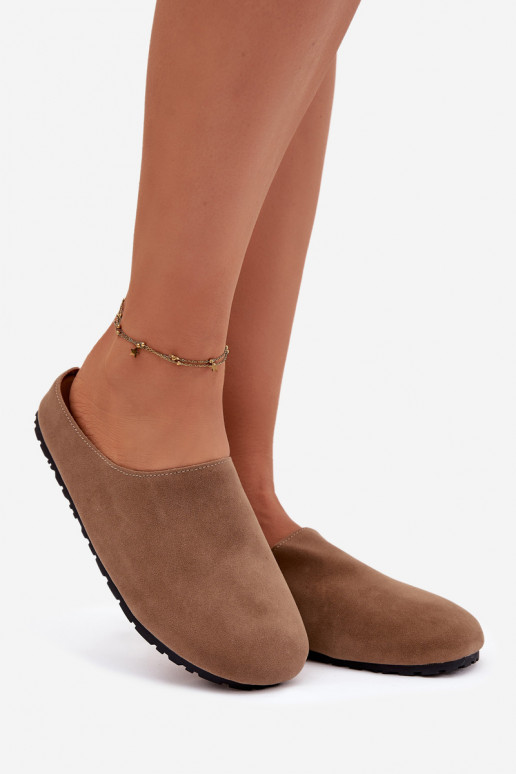 Chaussons Fémininen daim écologiqueu couleur kaki Kalvess