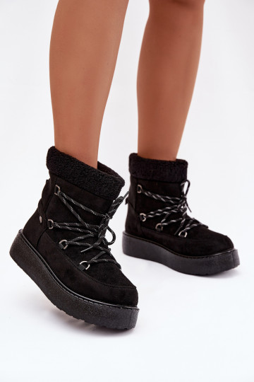Bottes de neige noires pour femmes à plateforme avec détails stylés Roselya