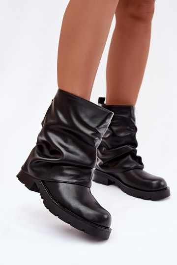 Bottines noires pour femmes avec doublure chaude et tige ondulée Gracine 2