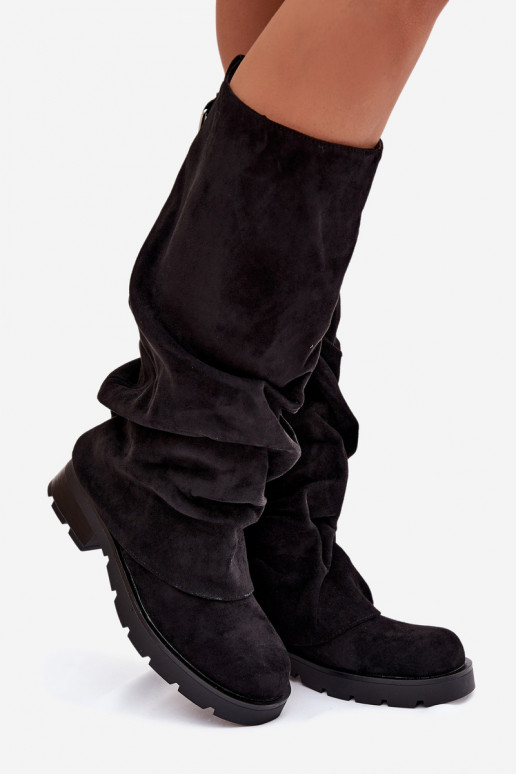 Bottes chaudes Un modèle convaincant Avec un haut frisé couleur noire Ilvessa