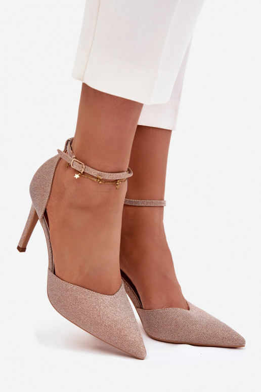 Chaussures brillantes à talons hauts avec des sangles Szampańskie Joranne