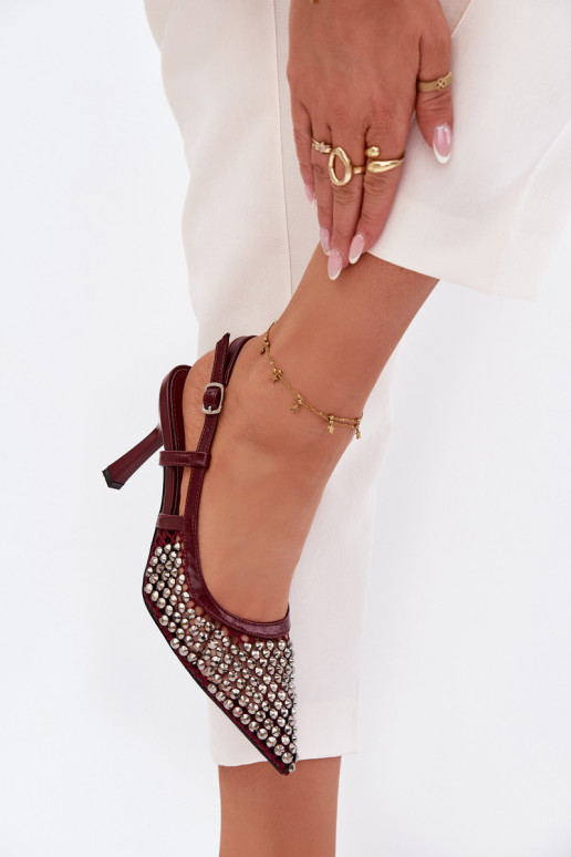 chaussures à talons hauts avec des rivets Bourgogne Selinna