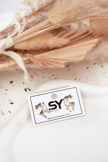 Avec des détails stylés, fabriqué en acier chirurgical Reindeers 2