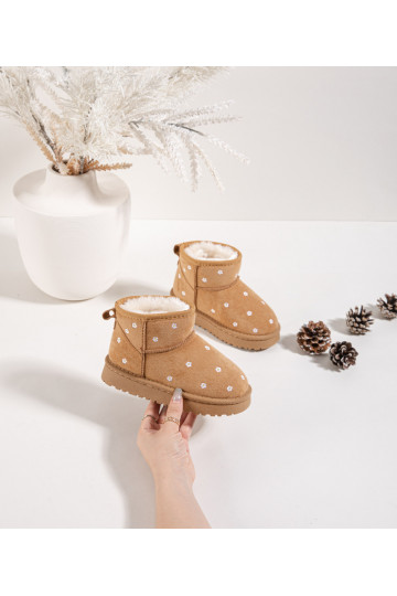 Bottes de neige pour enfants avec motifs floraux, couleur marron, Gracina