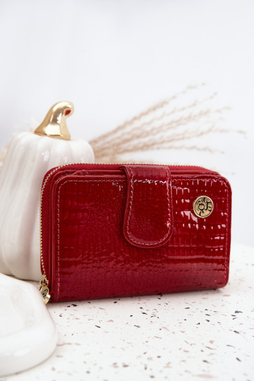 laqué Portefeuille femme avec une empreinte couleur rouge Rivonna