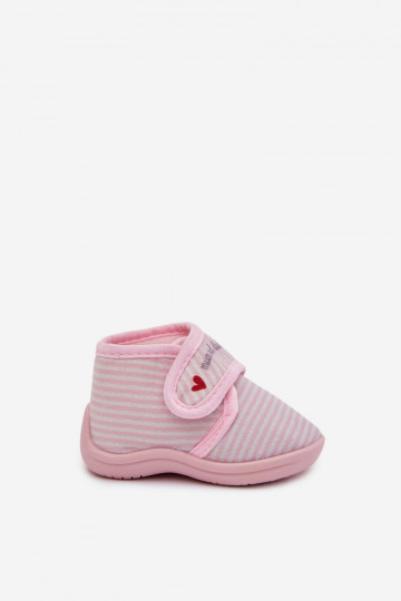 Chaussons Puéril avec attaches adhésives avec des bandes Nuance rose clair Lavelle 2