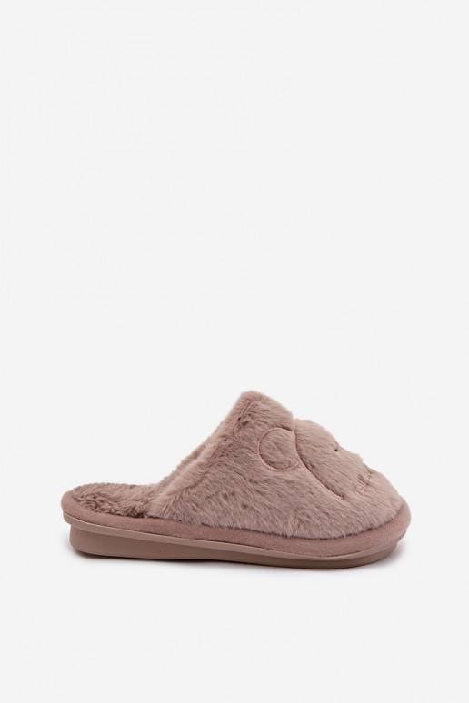 Chaussons Puéril avec un manteau de fourrure beige Norene