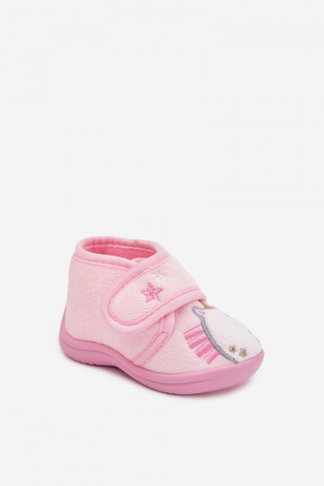 Chaussons Puéril avec attaches adhésives couleur rose Jeselle