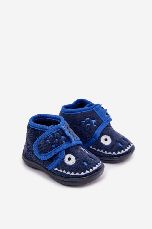 Chaussons Puéril avec attaches adhésives bleu foncé Jeselle