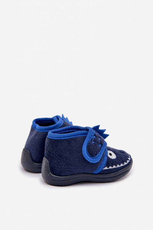 Chaussons Puéril avec attaches adhésives bleu foncé Jeselle